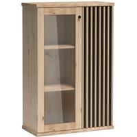 VITRINE Caya mit zwei Türen, Eiche Artisan - Eiche Artisan, Holzwerkstoff (86/132/41cm) - Beautysofa