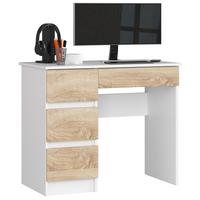 SCHREIBTISCH Weiß, Eiche Sonoma 77/90/50 - Weiß, Holzwerkstoff (124/85/77cm) - RAUMHIRSCH FURNITURE