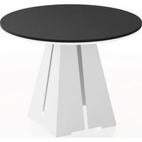 ESSTISCH Kova runder ausziehbarer, Schwarz 100-180/100/76 cm - Schwarz/Weiß, Holzwerkstoff/Metall (100/176/76cm) - WFL GROUP