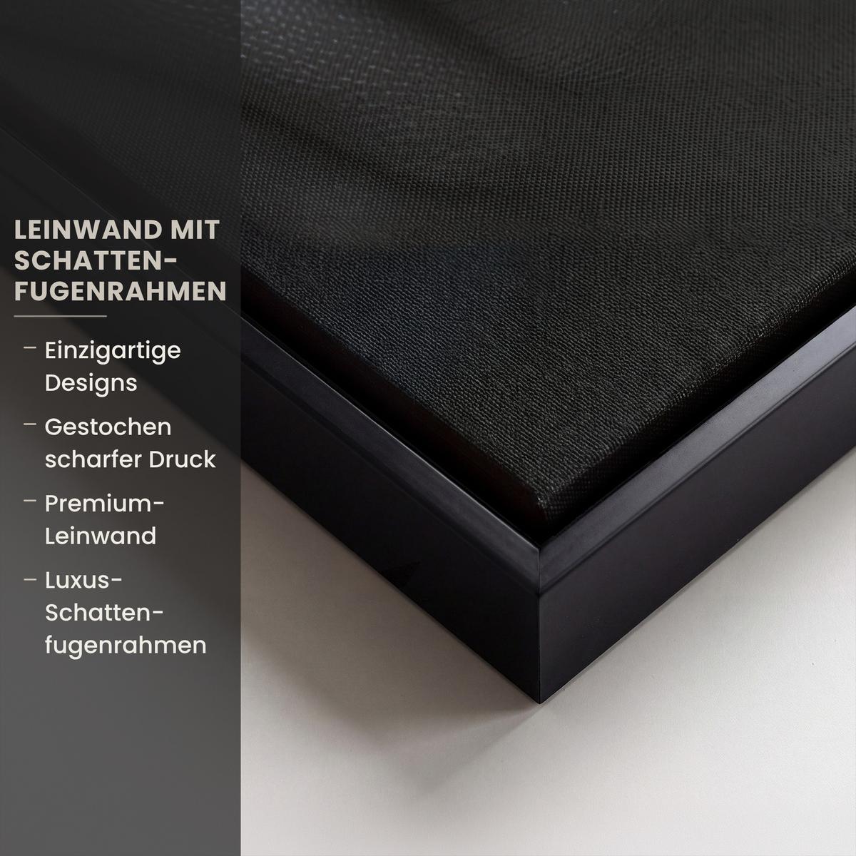 LEINWAND Bilder mit Rahmen - Frau - Gold - Porträt - Schwarz-Weiß - Luxus - 40x60 - Hellblau, Textil (40/60cm) - MuchoWow