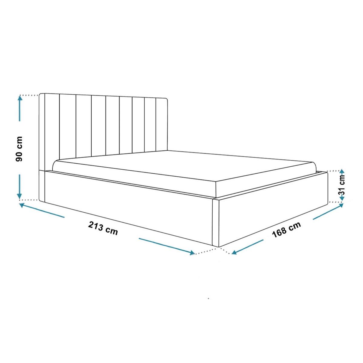 BETT 160x200 - Polsterbett mit Bettkasten und Holzrahmen - Modern Betten - Weicher Jasminstoff - Kollektion Sapporo - Beige - Beige, Holz/Textil (160/200cm) - Alpi-Möbel