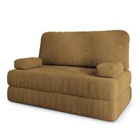 BETTSOFA KESTE aus Schaumstoff Bucle-Stoff Orange Schlaffunktion - Gelb, Textil (140/86/60cm) - MASSENO