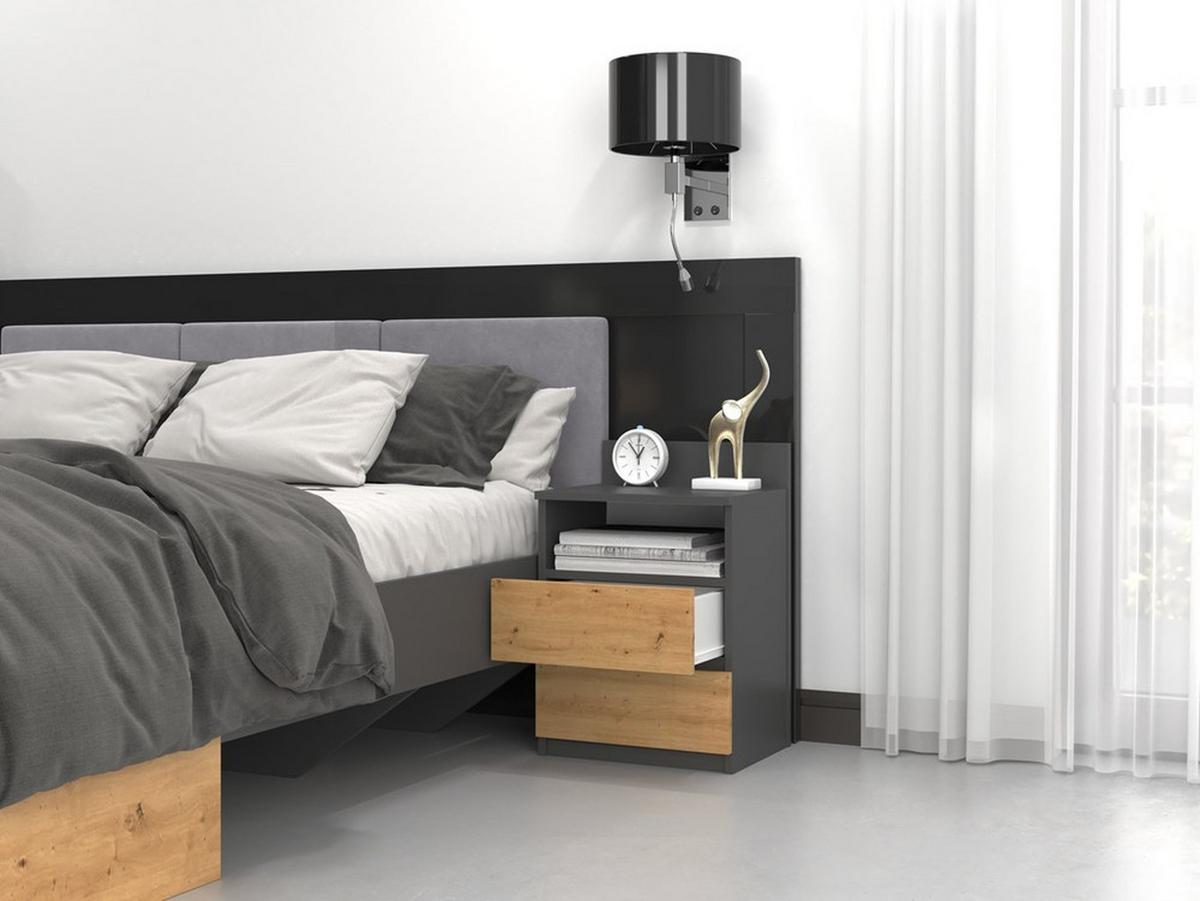 NACHTTISCH Anthrazit, Artisan 40/59/32 - Anthrazit, Holzwerkstoff (40/59/32cm) - RAUMHIRSCH FURNITURE