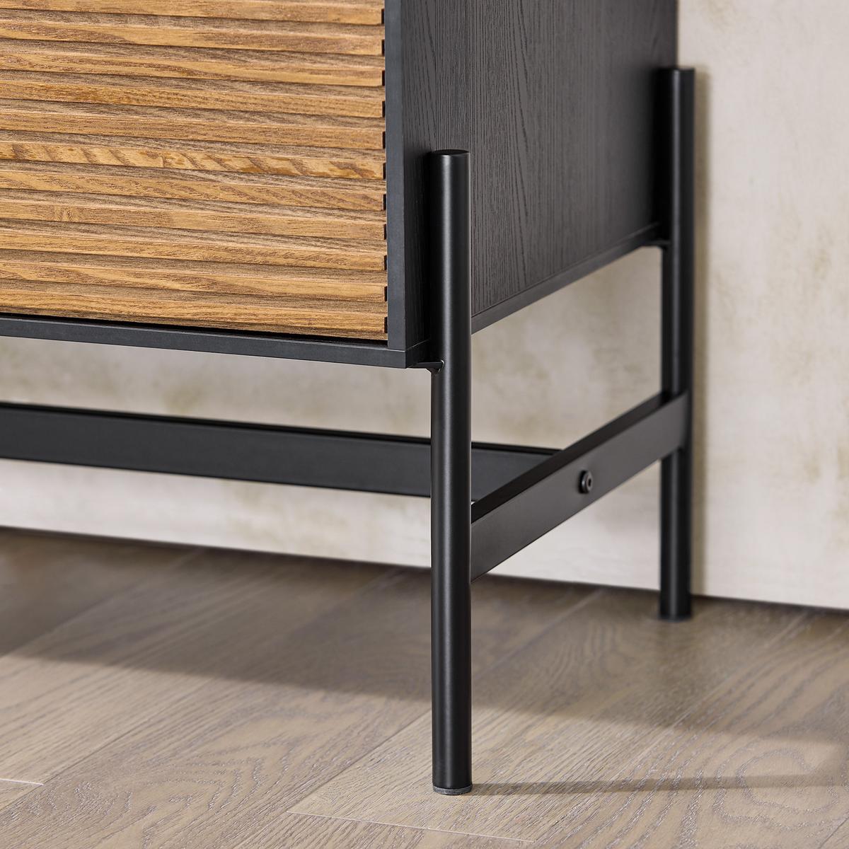 HIGHBOARD Schwarz-Natur - Schwarz/Naturfarben, Holzwerkstoff/Metall (92/119/40cm) - SoBuy