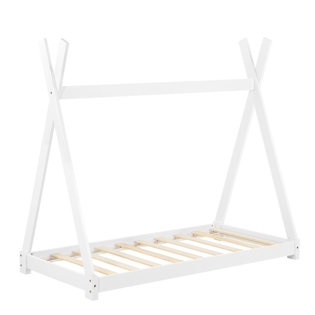 KINDERBETT Onejda - Weiß, Holz (80/160cm) - [en.casa]
