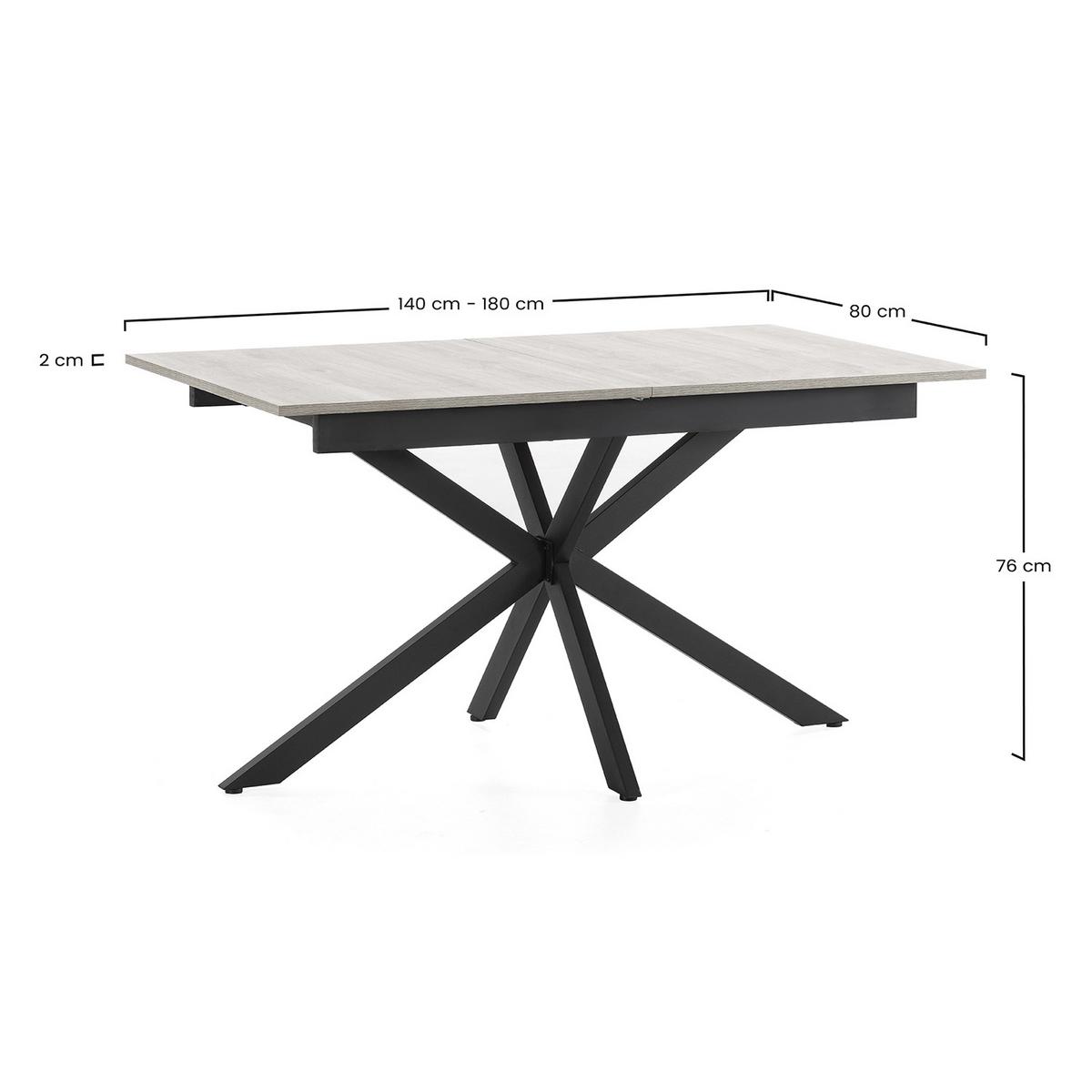 ESSTISCH Prato Farbe Eiche, 140-180 cm - Eichefarben, Holzwerkstoff (80/140/75cm) - VS Venta-stock