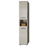 HOCHSCHRANK Kaschmir 30 x 185 cm, Badschrank mit wechselbarem Türanschlag - Kaschmir/Schwarz, Holzwerkstoff/Kunststoff (30/185/30cm) - Inn.Furn