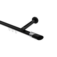 GARDINENSTANGE INNENLAUF Siteno Verano 100 cm, 1-läufig, 20 mm Ø Schwarz - Chromfarben/Schwarz, Metall (100cm) - INTERDECO