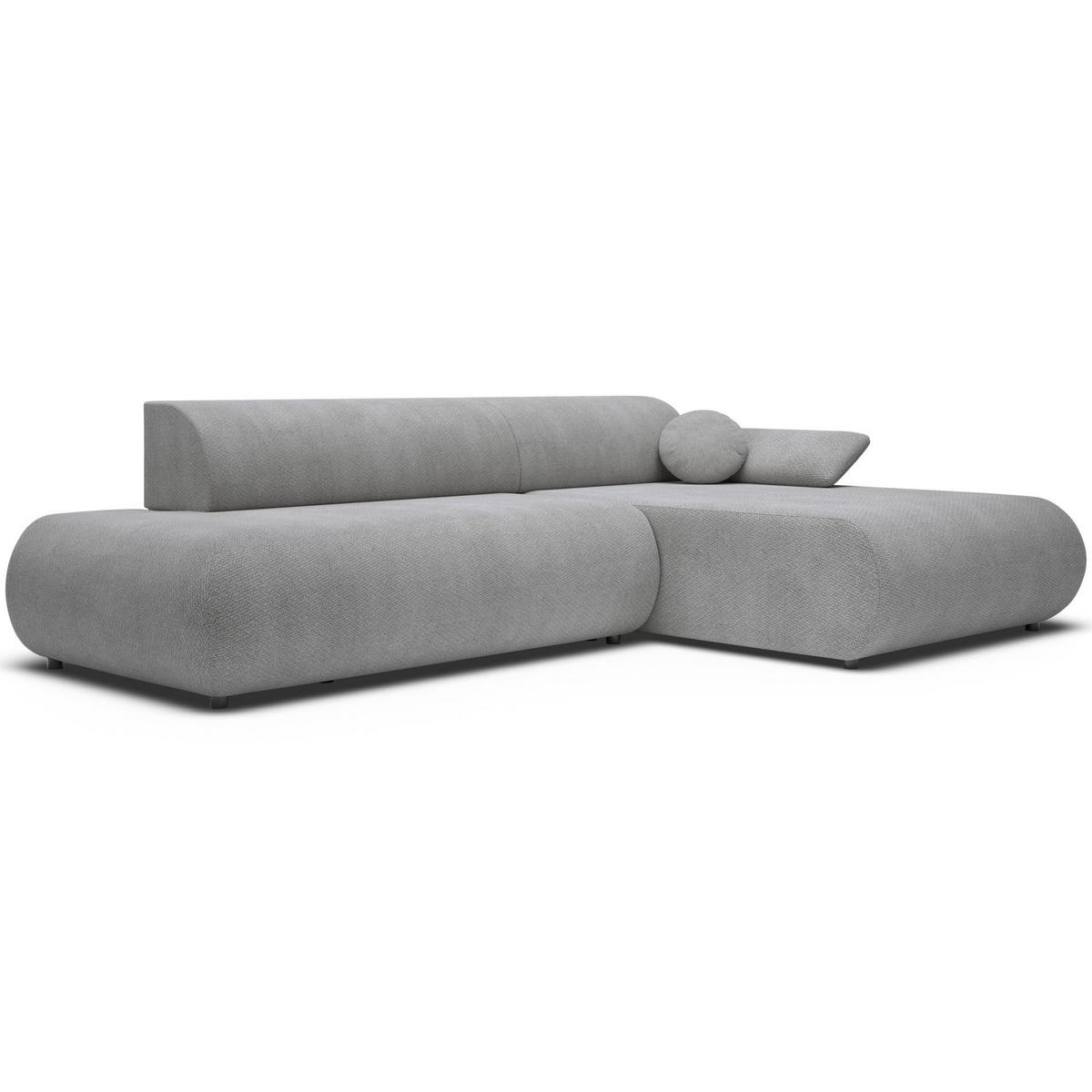 ECKSOFA Armone Grau Chenille - Schwarz/Grau, Kunststoff/Textil (173.5/286cm) - Selsey