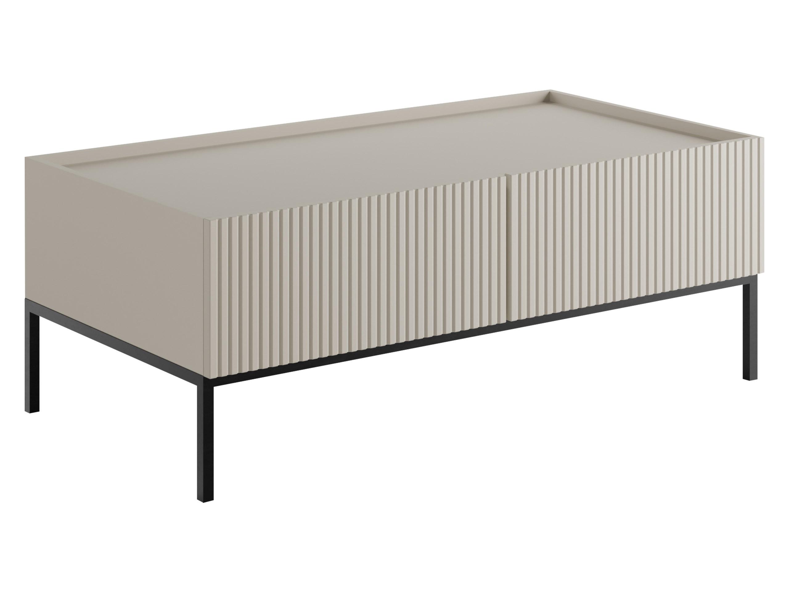 COUCHTISCH Como 2SZ - Kaschmir/Schwarz, Holzwerkstoff/Metall (62/120/45cm) - MIRJAN24