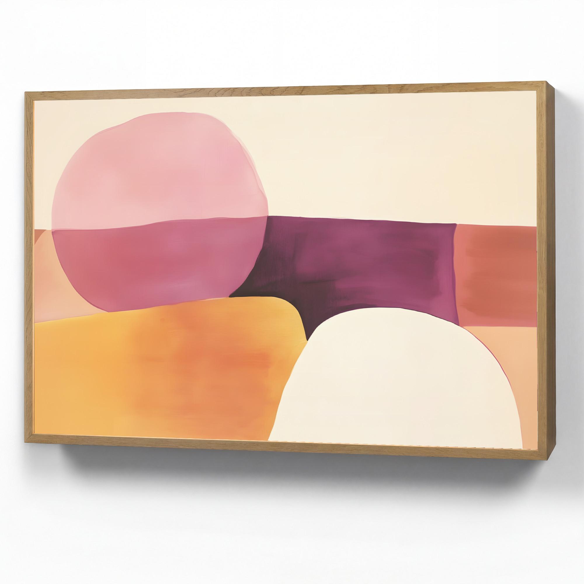 WANDLEUCHTE MIT AKKU Formen - Abstrakt - Farbenfroh 100x70 cm - Rosa, Holzwerkstoff (100/70/8cm) - OnlyWow