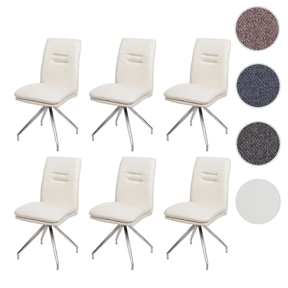 ESSZIMMERSTUHL Cremeweiß 6er-Set - Beige/Weiß, Textil (47/90/60cm) - MCW