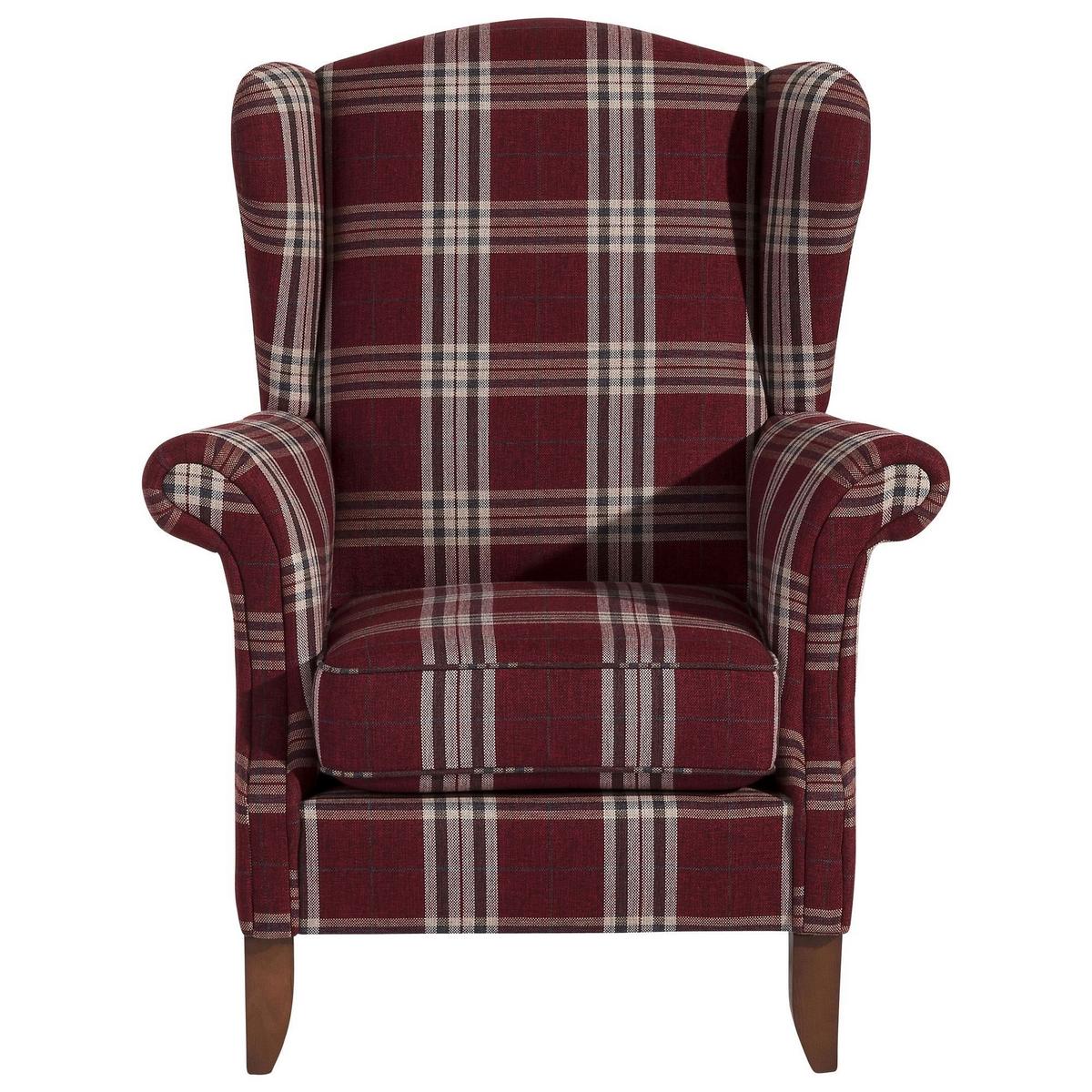 OHRENSESSEL Katria Bezug Flachgewebe Buche nussbaum / rot - Rot, Kunststoff (88/108/84cm) - 58aufmkessel