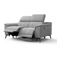 RELAXSOFA FIERO 2-Sitzer mit 2 Relaxfunktionen, silberfarben - Silberfarben/Schwarz, Holzwerkstoff/Textil (170/82/103cm) - Wozimo