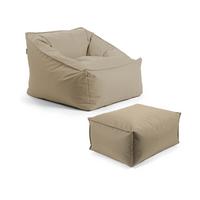 OUTDOOR SITZSACK Der Sunnyboy mit Hocker - Beige, Textil (80/60/83cm) - Mokebo