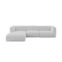ECKSOFA Ottomane Links MIRA-L2 318x179x89 Hellgrau Bouclé - Silberfarben/Hellgrau, Holzwerkstoff/Kunststoff (318/179cm) - ALTDECOR