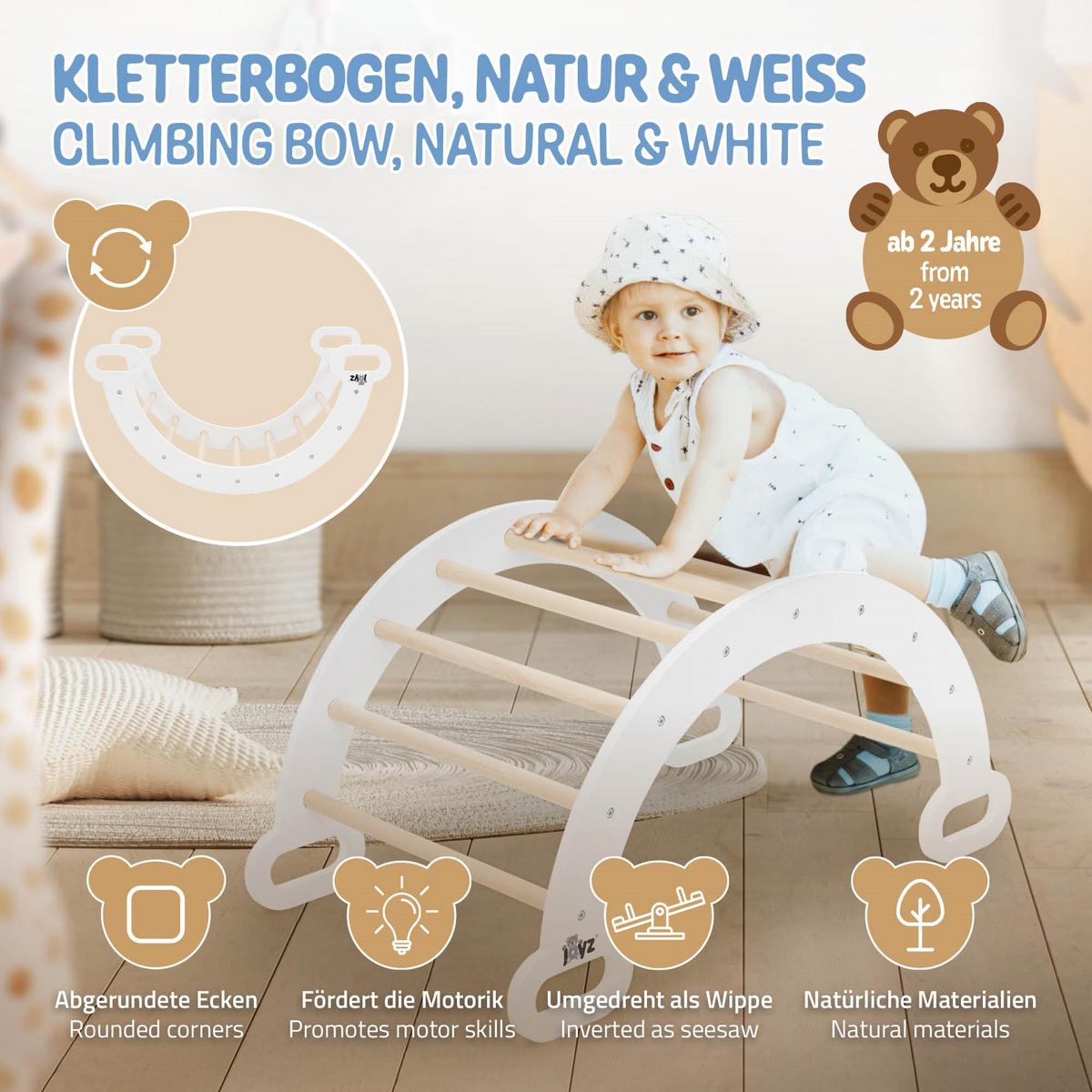 KLETTERBOGEN Weiß - Weiß, Holz (52/45.5/89cm) - Joyz