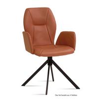ARMLEHNSTUHL (4er-Set) Davita 58x92x60 Schwarz/Cognac - Cognac/Schwarz, Kunststoff (60/92/58cm) - 58aufmkessel