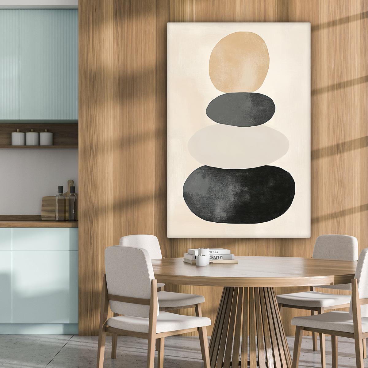 LEINWANDBILD Japandi - Wabi sabi - Beige Deko XXL 80x120 cm - Taupe, Textil (80/120cm) - MuchoWow