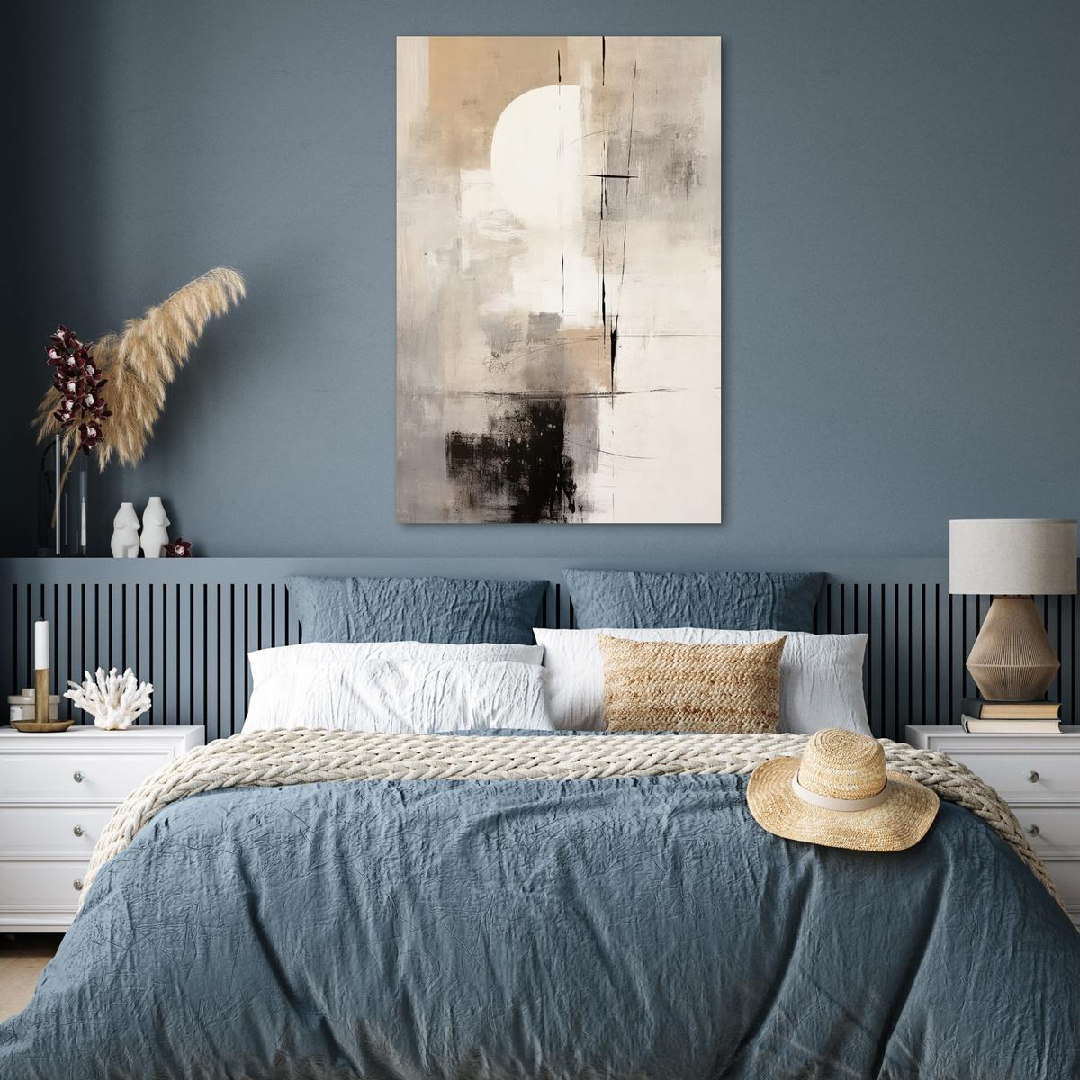 POSTER Abstrakt - Kunst - Grau Wandbild Schlafzimmer 80x120 cm - Hellgrau, Papier (80/120/0.1cm) - MuchoWow