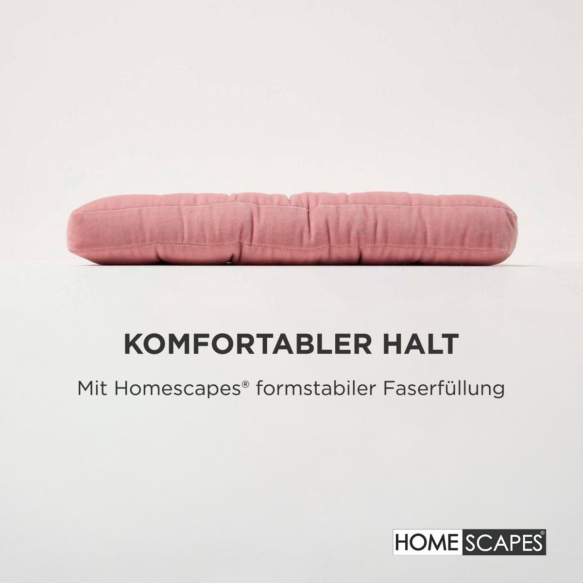 STUHLKISSEN Samt rosa 40/40/5 cm - Rosa, Textil (40/40/5cm) - Homescapes