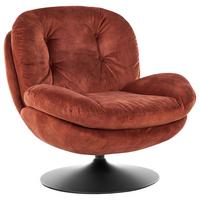 DREHSESSEL Samtstoff Goldbraun Nolvik - Goldfarben, Textil/Metall (82/82/85cm) - Beliani