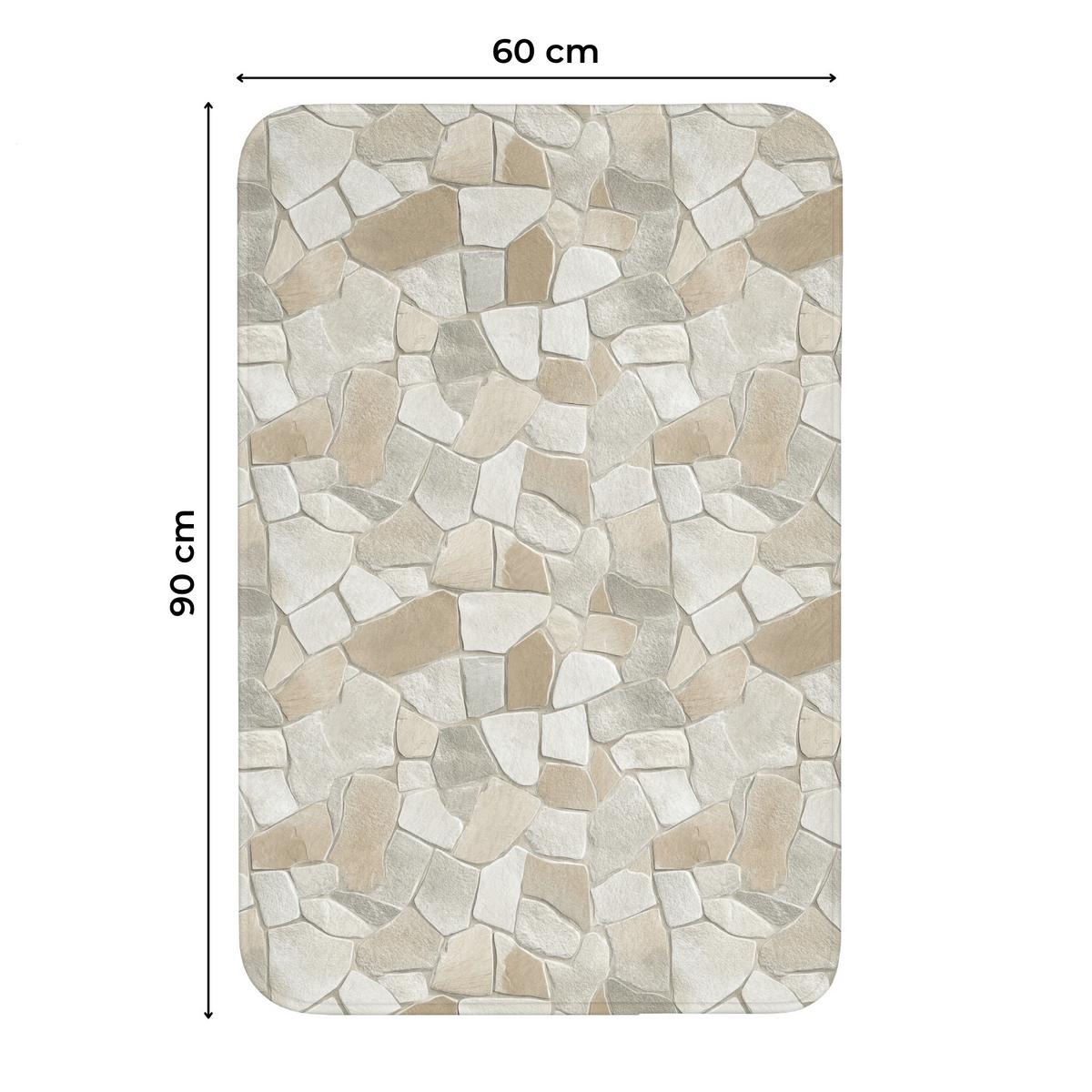 WC-VORLEGER Mosaik - Steine - Beige Toilettenvorleger 60x90 cm - Beige, Textil (60/1cm) - OnlyWow