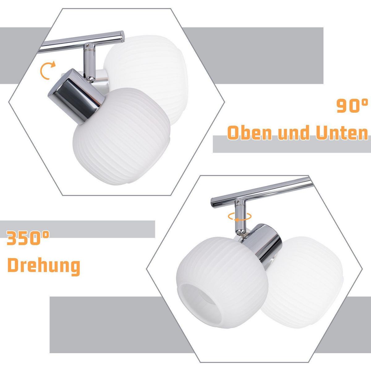 DECKENSTRAHLER Irlyra 10/16.5/42.5 cm - Weiß, Metall (42.5/10/16.5cm) - ZMH