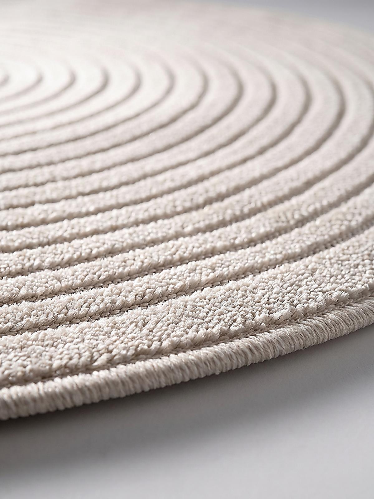 TEPPICH Outdoor Abstrakt MEZEN Polypropylen Beige 120 x 120 cm - Creme, Textil (120/120cm) - KADIMA DESIGN