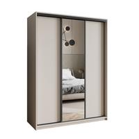 SCHWEBETÜRENSCHRANK TAVI 150/205/60 cm 3-türig mit Spiegel Kaschmir - Kaschmir, Holzwerkstoff (150/205/60cm) - MASSENO