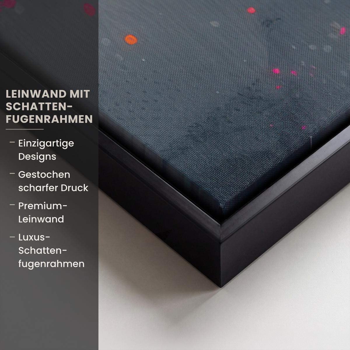 LEINWAND Bilder mit Rahmen - Abstrakt - Graffiti - Farbenfroh - Farbspritzer - 60x90 - Multicolor, Textil (60/90cm) - MuchoWow