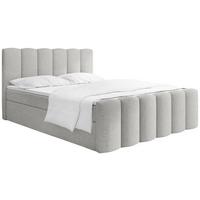 BOXBETT Serenity mit Bettkasten, Grau Chenille 120x200 cm – inkl. H4 Taschenfederkern Matratze & Foam Topper - Schwarz/Grau, Holz/Holzwerkstoff (120/200cm) - WFL GROUP