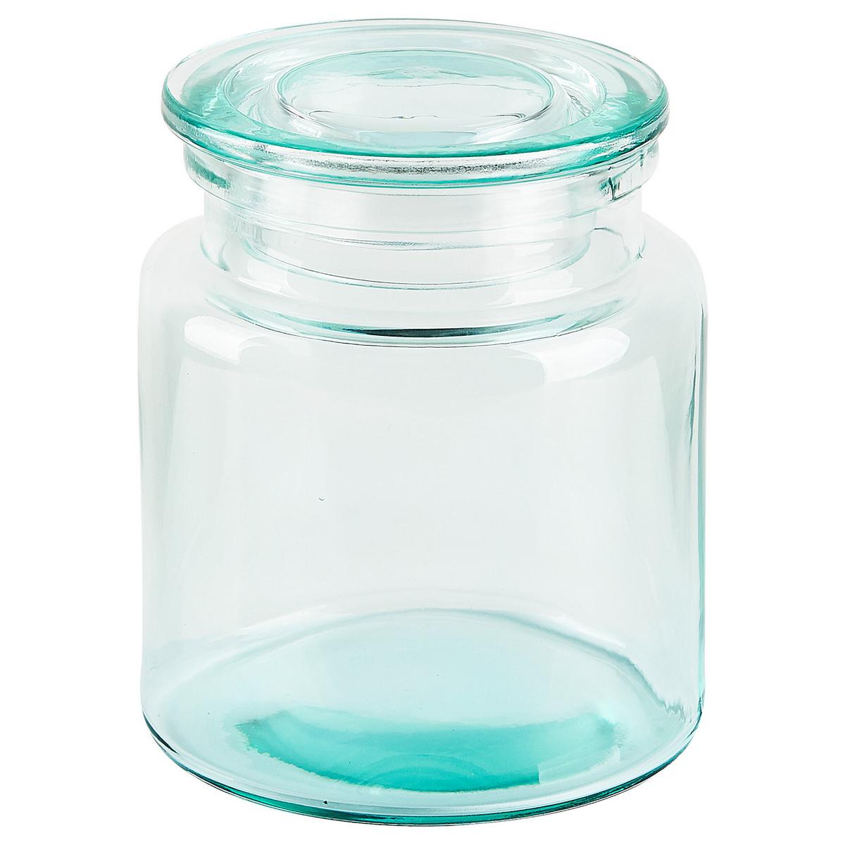 BADEZIMMER Set 5-teilig Glas mintgrün Amarga - Silberfarben/Grün, Glas (15/20/10cm) - Beliani