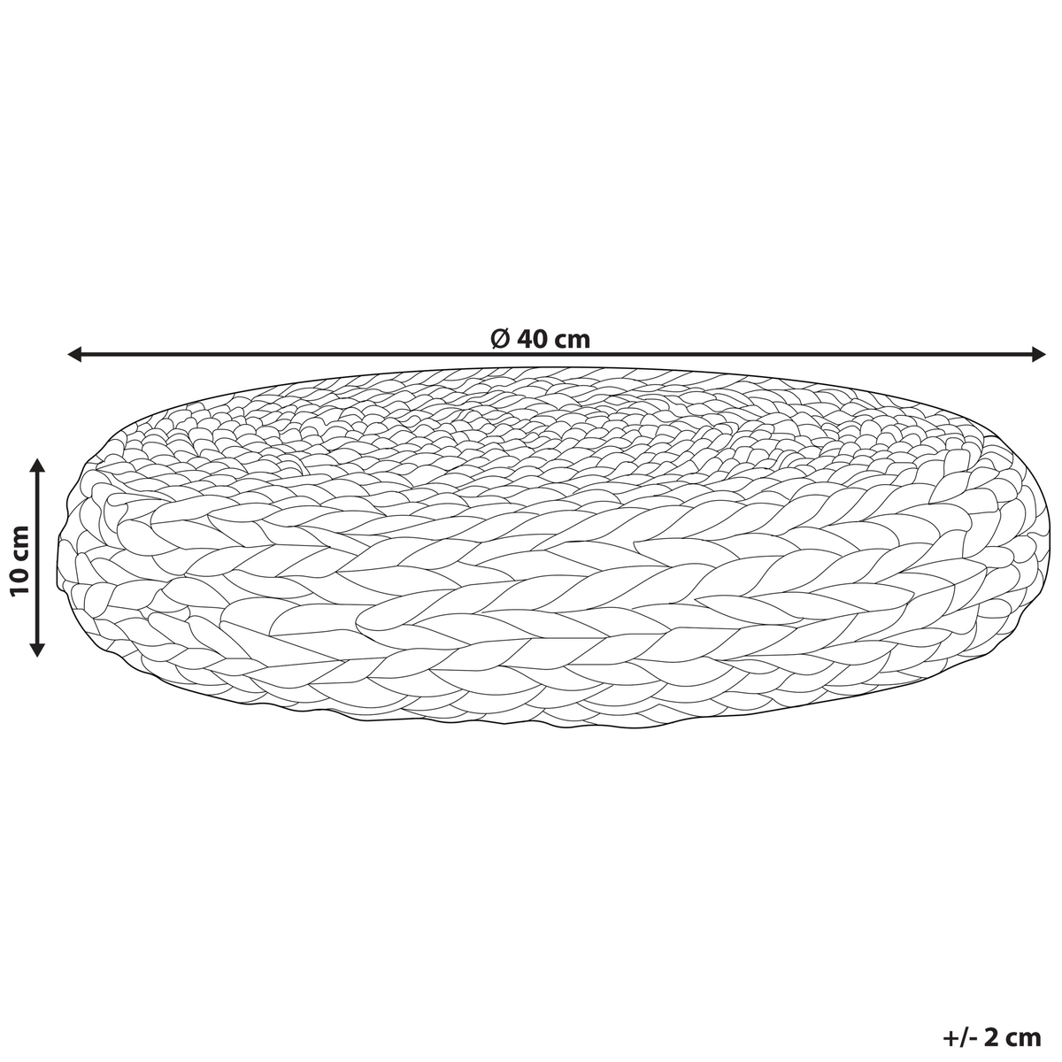 POUF Wasserhyazinthe Beige Wahoo - Naturfarben, Holz (40/10/40cm) - Beliani