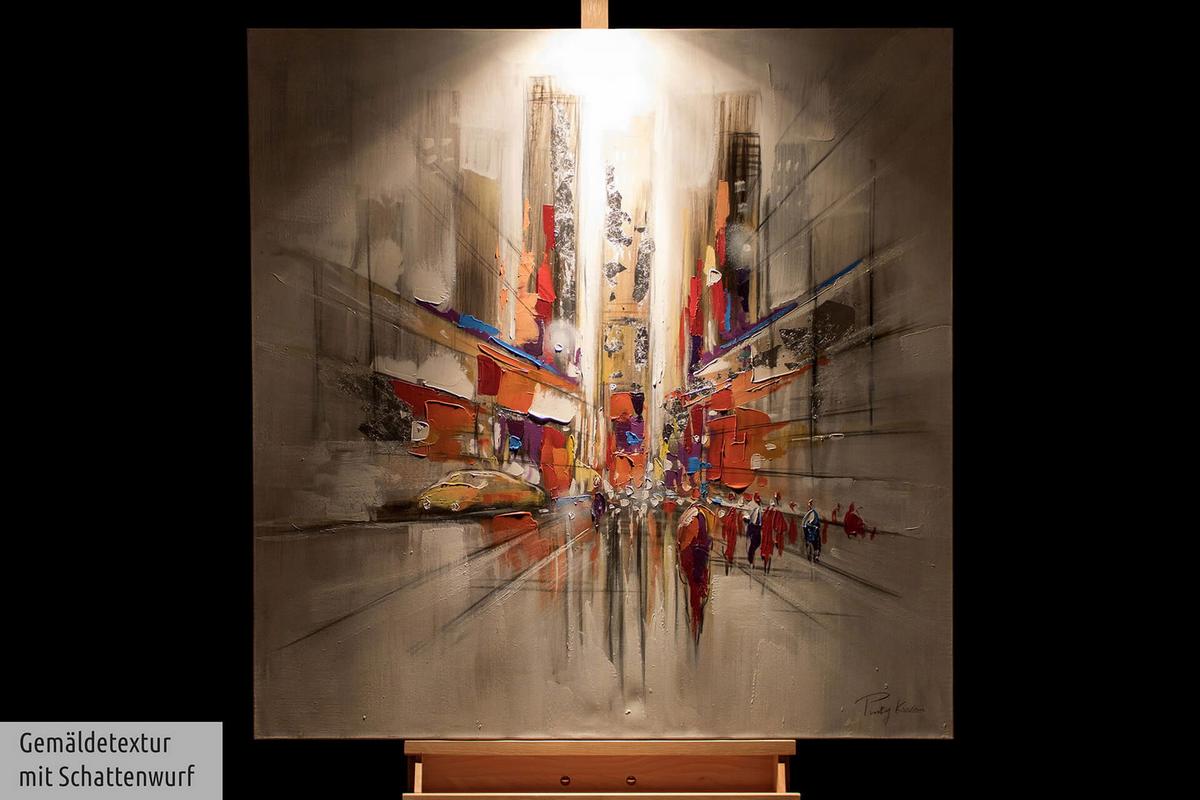 ÖLGEMÄLDE 80/80 cm - Silberfarben, Holz/Textil (80/80cm) - KUNSTLOFT