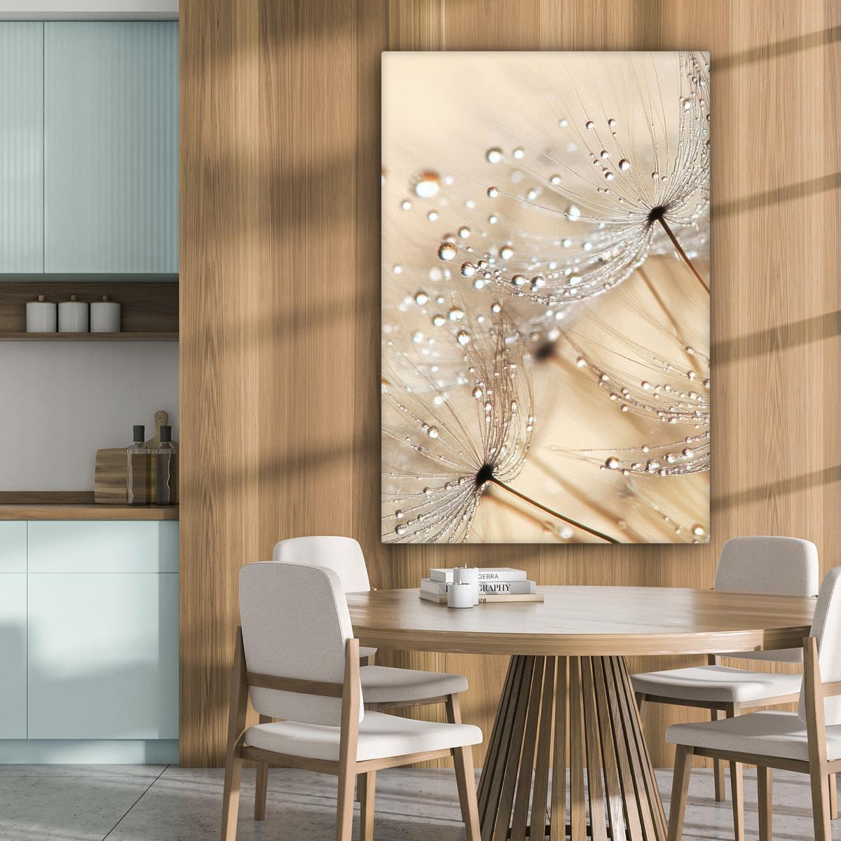 LEINWANDBILD Löwenzahn - Abstrakt - Natur - Beige Deko XXL 80x120 cm - Braun, Textil (80/120cm) - MuchoWow