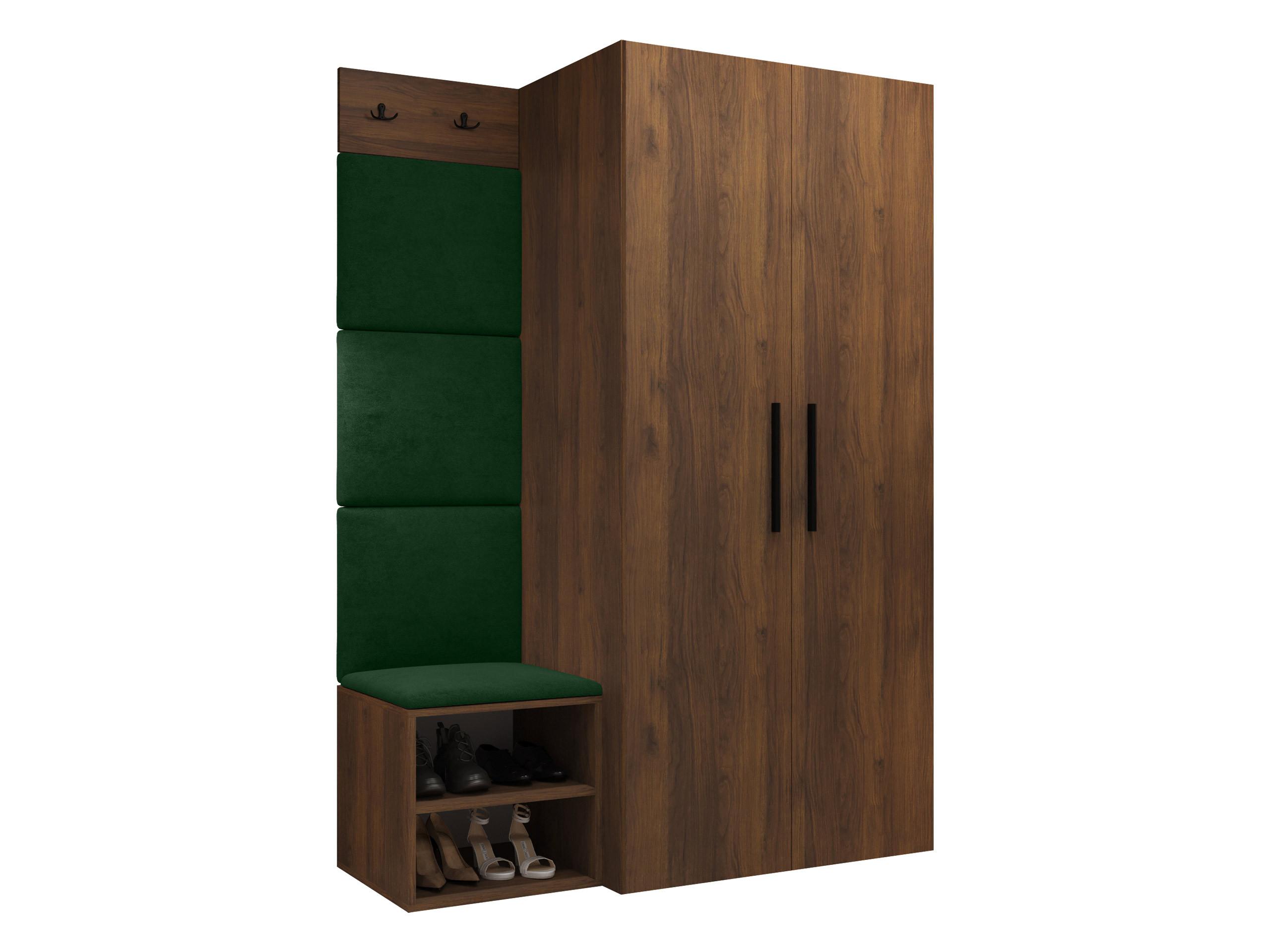 GARDEROBEN-SET Medi IV - Nussbaumfarben/Schwarz, Holzwerkstoff/Kunststoff (80/191/50cm) - MIRJAN24