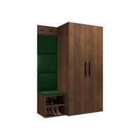 GARDEROBEN-SET Medi IV - Nussbaumfarben/Schwarz, Holzwerkstoff/Kunststoff (80/191/50cm) - MIRJAN24
