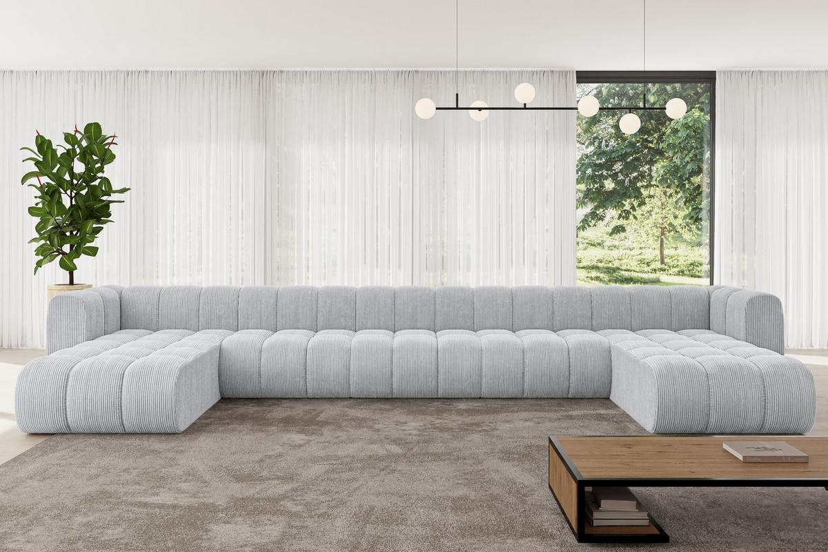 WOHNLANDSCHAFT modulares Sofa Joren-U3 - 501x177x70 cm Grau - Grau, Holzwerkstoff/Textil (501/70/177cm) - ALTDECOR