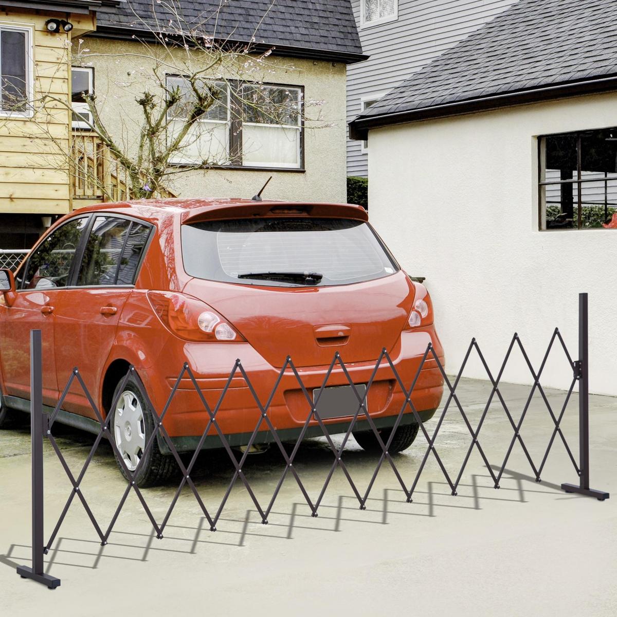 GARTENZAUN, Aluminium, Eisen, Dunkelbraun, 103,5H x 35-300L cm - Dunkelbraun, Metall (31/103cm) - Outsunny