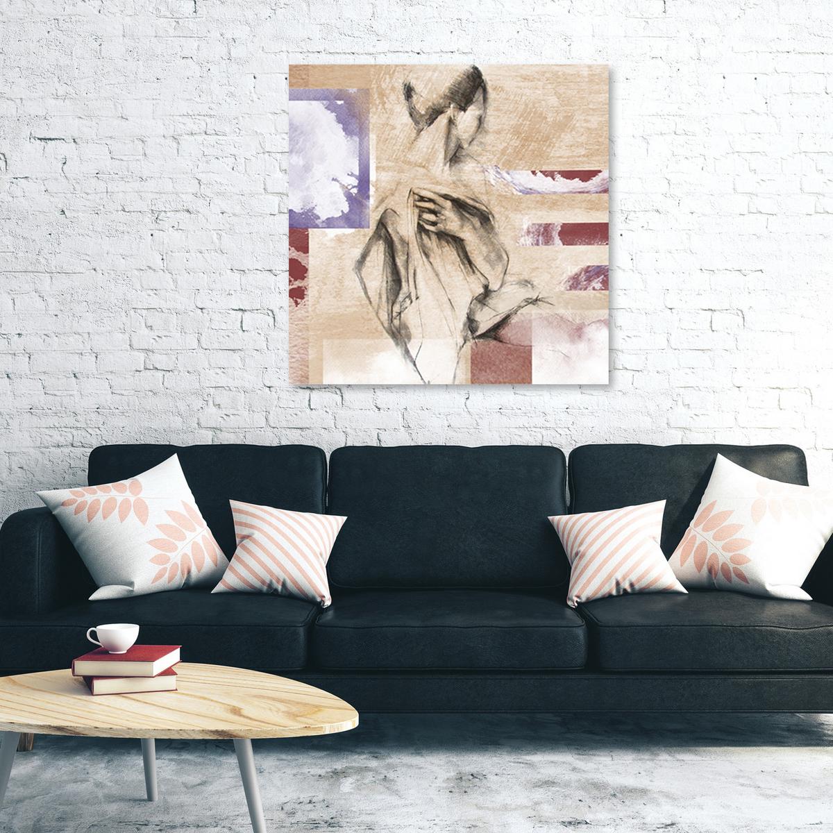 WANDBILD menschen beige - Beige, Textil (40/40cm) - Feeby