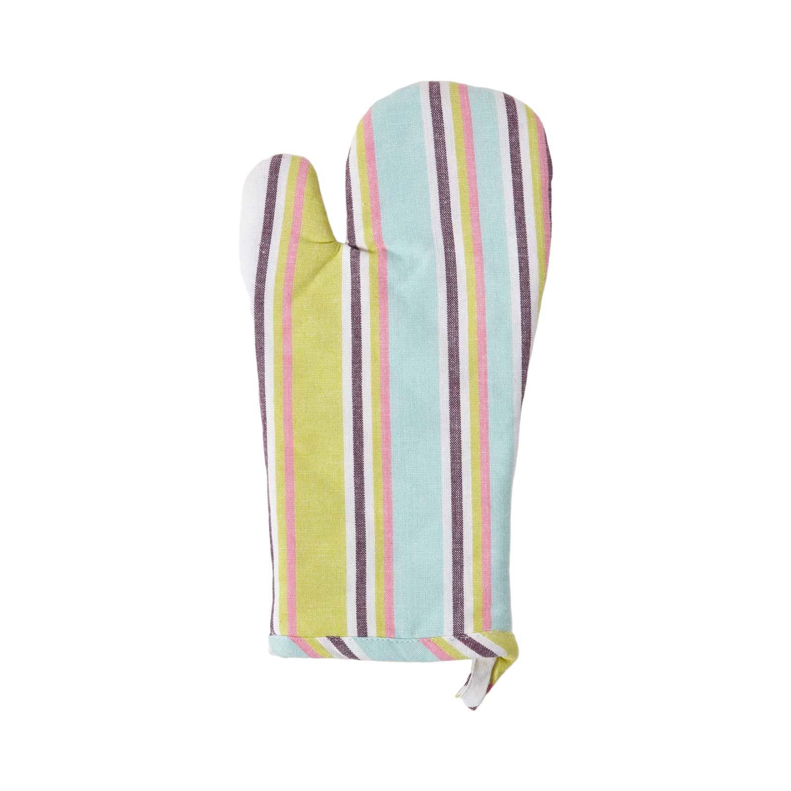 OFENHANDSCHUH Osaka bunt gestreift, Baumwolle wattiert - Multicolor, Textil (18/32cm) - Homescapes