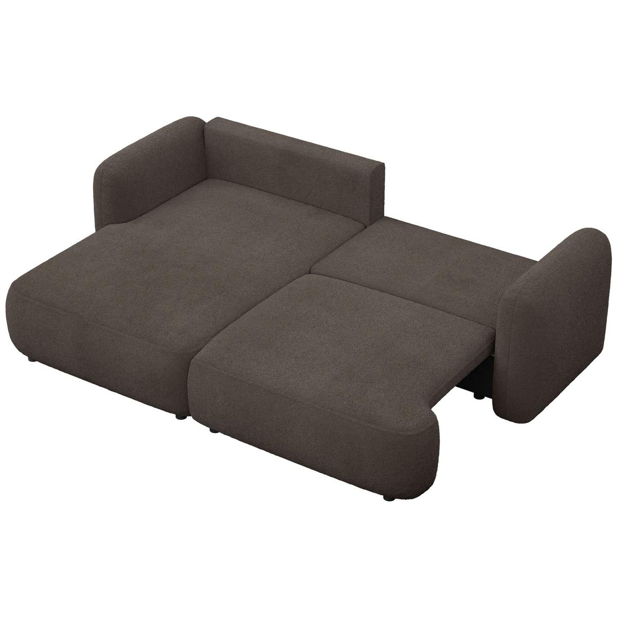 ECKSOFA Tvoya Braun Bouclé - Schwarz/Braun, Kunststoff/Textil (267/175cm) - Selsey