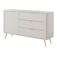 SIDEBOARD LANTANA 138/81/38 cm mit 3 Schubladen und 1 Türen Beige - Beige, Holzwerkstoff (138/81/38cm) - MASSENO
