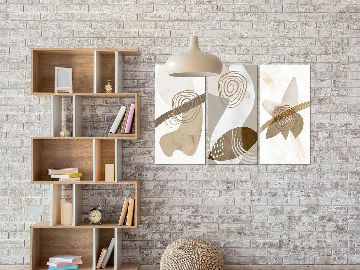 KUNSTDRUCK Beige 120/80 cm - Beige/Weiß, Textil (120/80cm) - KUNSTLOFT