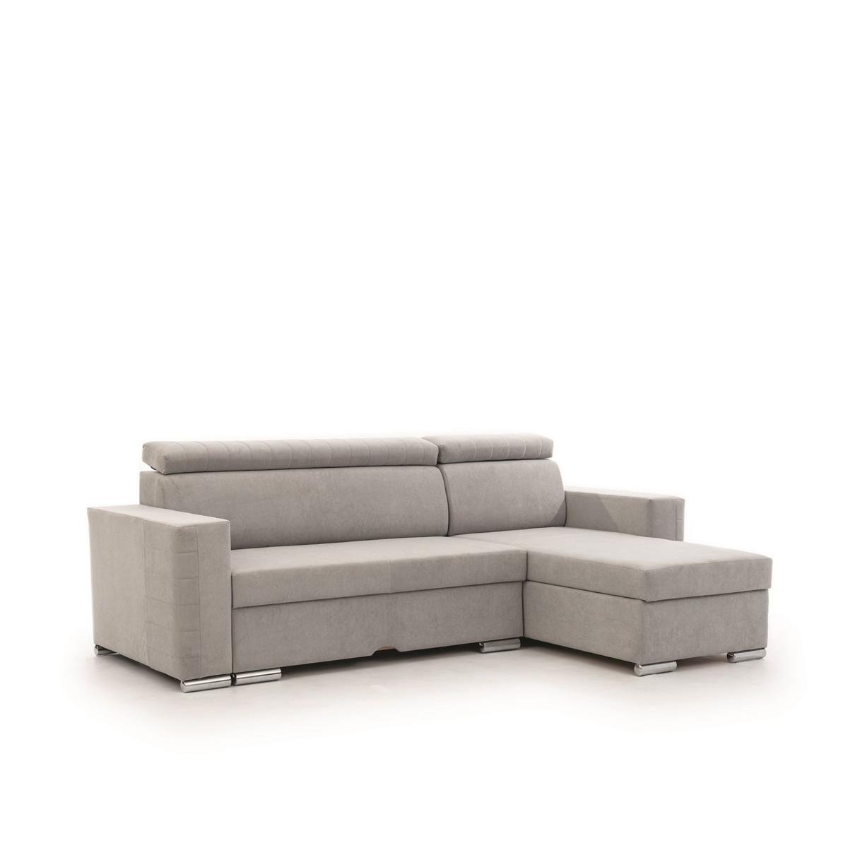 ECKSOFA Canton In Camelia - Hellgrau, Holzwerkstoff/Textil (260/173cm) - Fun Möbel