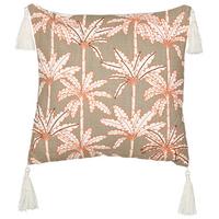 DEKOKISSEN Beige 45/45 cm Melobesia - Pink/Beige, Naturmaterialien (45/45cm) - Beliani