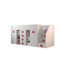 HOCHBETT 248,5/93/123 - Pink/Weiß, Holz (90/200cm) - MÖBEL KRYSPOL
