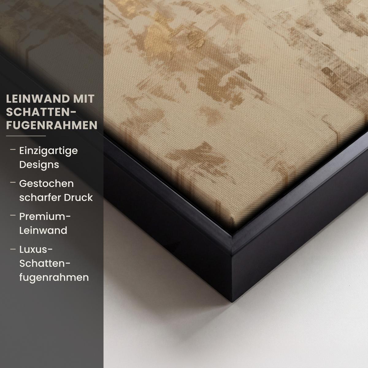 LEINWAND Bilder mit Rahmen - Frau - Gold - Abstrakt - Textur - 30x20 - Goldfarben, Textil (30/20cm) - MuchoWow