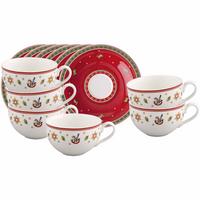 KAFFEETASSEN MIT UNTERTASSEN Toy's Delight rot 170 ml 12er Set - Rot, Keramik (16.7/8/16.7cm) - Villeroy & Boch